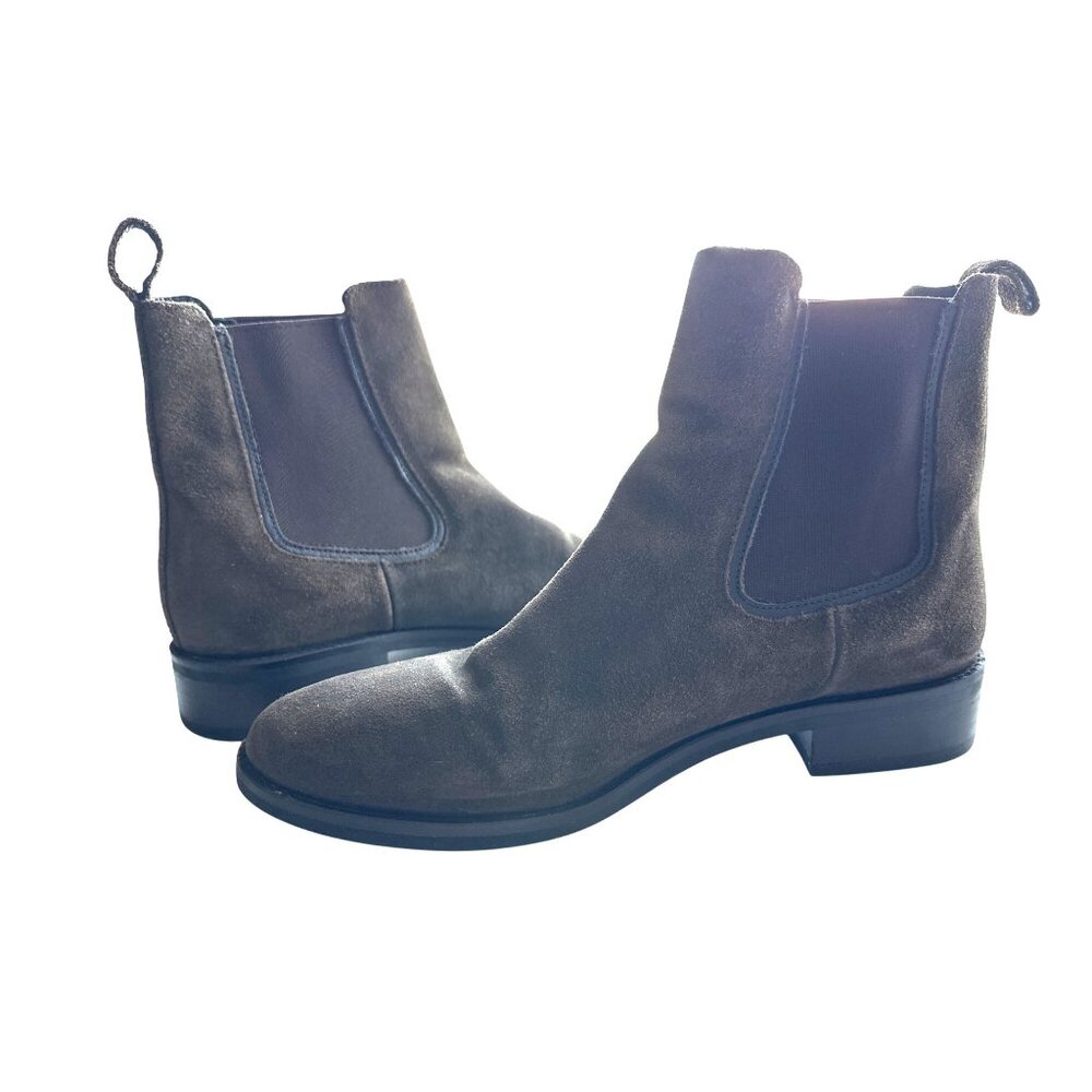 Thursday Boot Company Brown/Olive Green Suede Chelsea Duchess Pull On Size 9